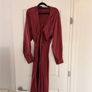 Christopher Esber Burgundy 100% silk dress